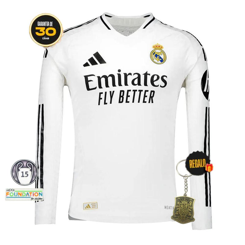 Camiseta Real Madrid Hombre Primera Equipación Manga Larga 24/25