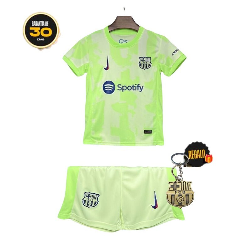 Conjunto Barcelona Niños Tercera Equipación 24/25 - Verde